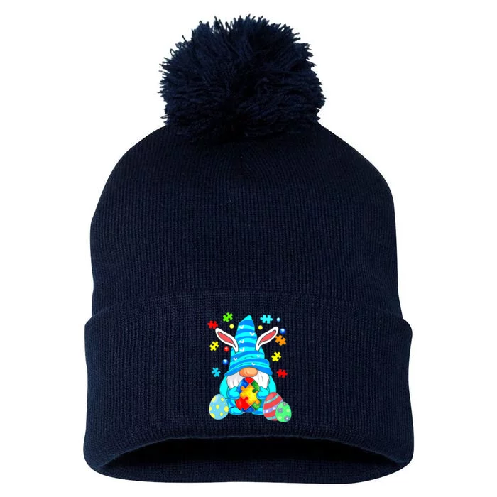 Funny Gnome Autism Awareness Easter Day Pom Pom 12in Knit Beanie