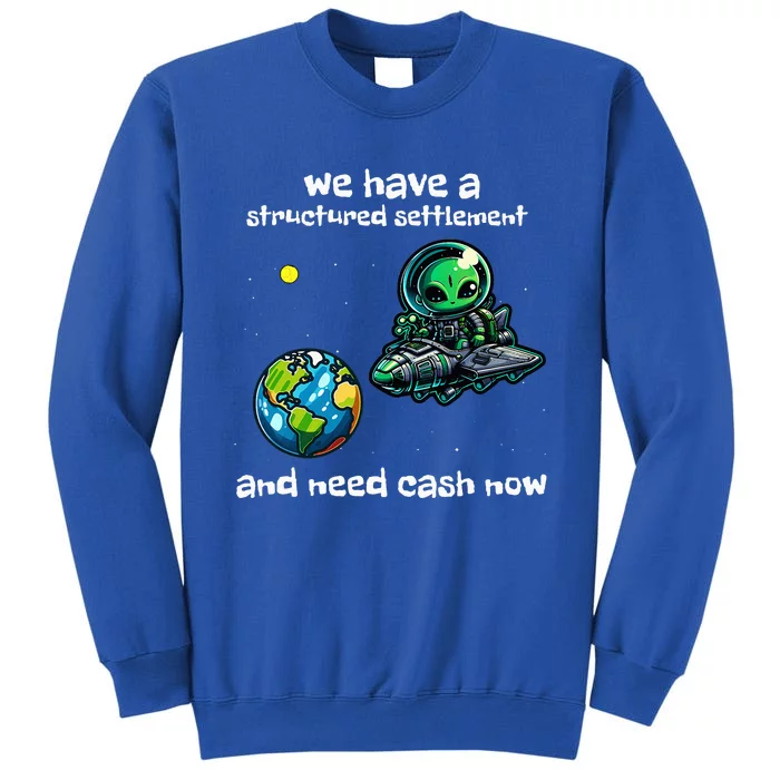 Funny Green Alien Extraterrestrial Ufo Finance Pun Tall Sweatshirt