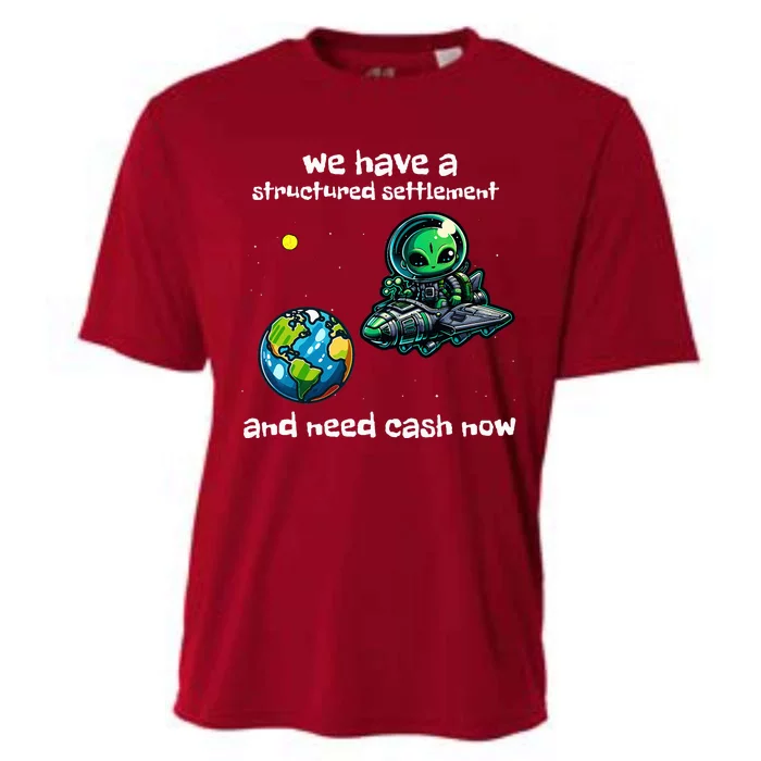 Funny Green Alien Extraterrestrial Ufo Finance Pun Cooling Performance Crew T-Shirt