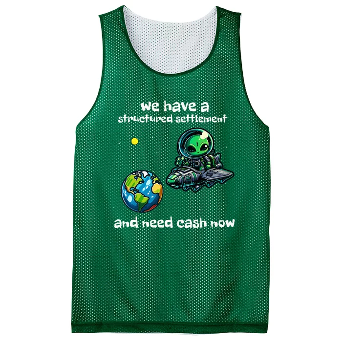 Funny Green Alien Extraterrestrial Ufo Finance Pun Mesh Reversible Basketball Jersey Tank