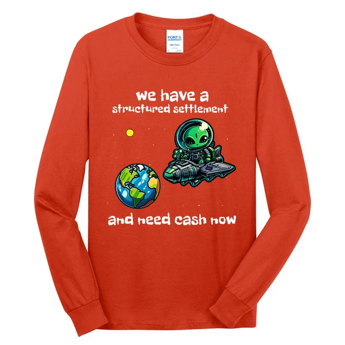 Funny Green Alien Extraterrestrial Ufo Finance Pun Tall Long Sleeve T-Shirt