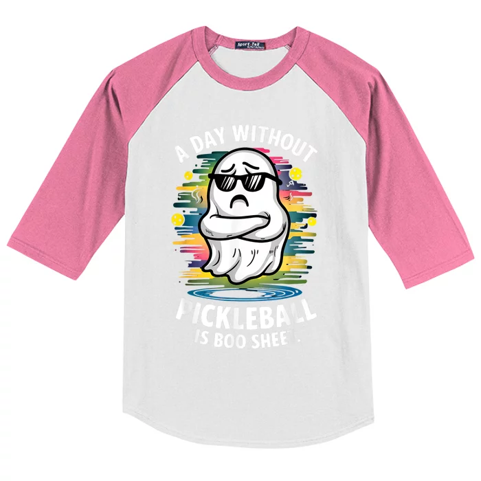 Funny Ghost A Day Without Pickleball Is Boo Sheet Kids Colorblock Raglan Jersey