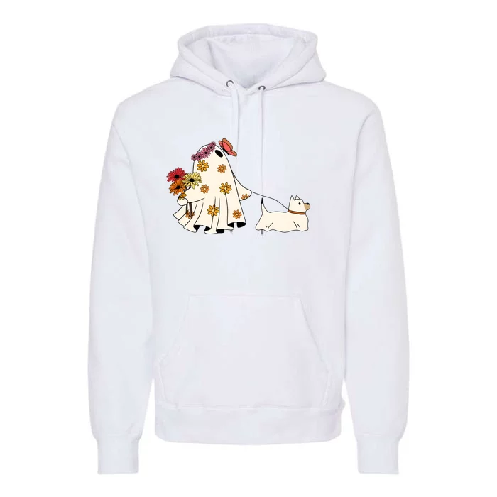 Funny Ghost And Dog Halloween Premium Hoodie