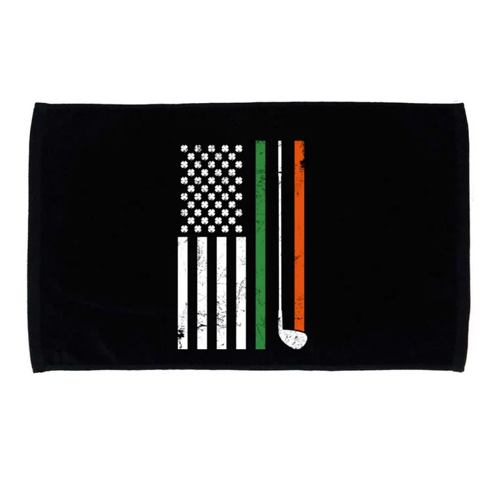 Funny Golf American Flag St Patricks Day Ireland Irish Gift Microfiber Hand Towel