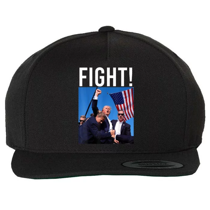 Fight God Bless President Trump Donald Gift Wool Snapback Cap