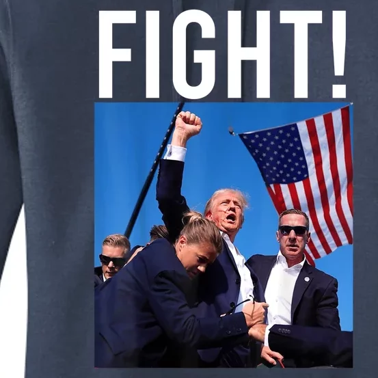 Fight God Bless President Trump Donald Gift Women's Pullover Hoodie