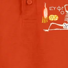 Funny Greek Be Cheerful Enjoy Your Life Skeleton Dry Zone Grid Performance Polo