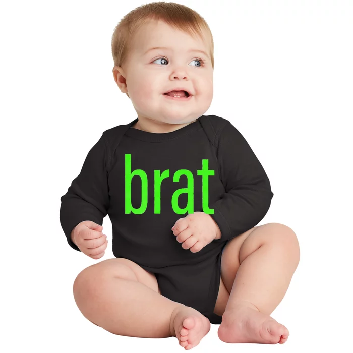 Funny Green Brat Baby Long Sleeve Bodysuit