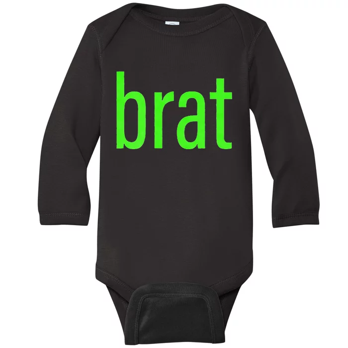 Funny Green Brat Baby Long Sleeve Bodysuit