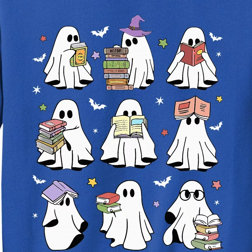 Funny Ghost Book Reading Halloween Books Lover Teacher Sweatshirt