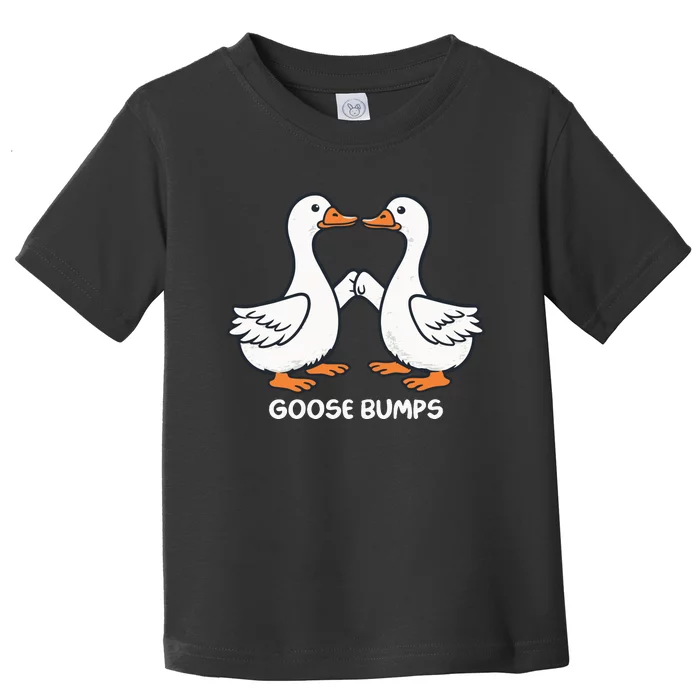 Funny Goose Bumps Silly Goose Minimalist Duck Toddler T-Shirt