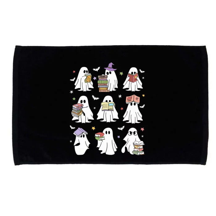 Funny Ghost Book Reading Halloween Books Lover Teacher Microfiber Hand Towel