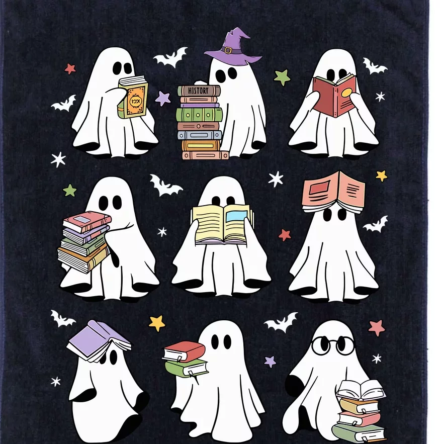 Funny Ghost Book Reading Halloween Books Lover Teacher Platinum Collection Golf Towel