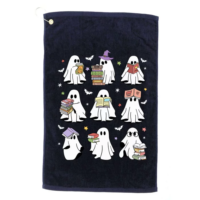 Funny Ghost Book Reading Halloween Books Lover Teacher Platinum Collection Golf Towel