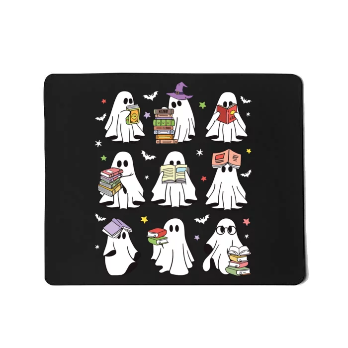 Funny Ghost Book Reading Halloween Books Lover Teacher Mousepad