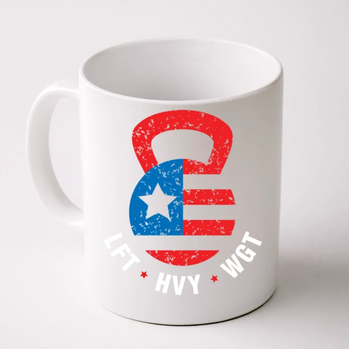 Funny Gym Bro Fitness Workout Gear American Vintage Novelty Gift Front & Back Coffee Mug