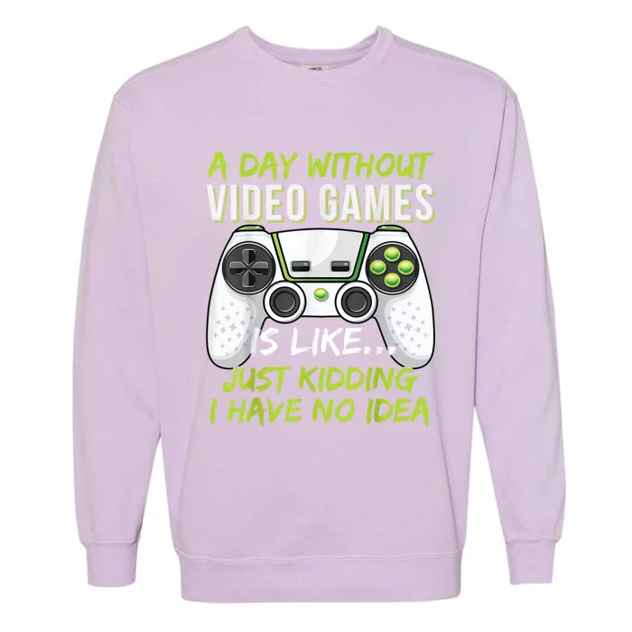 Funny Gaming Boy Girl Men Gamer Video Game Garment-Dyed Sweatshirt