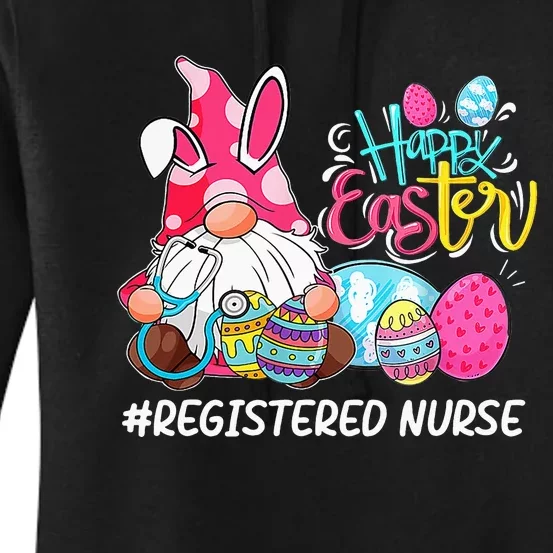 Funny Gnome Bunny Love Registered Nurse Easter Christians Women's Pullover Hoodie