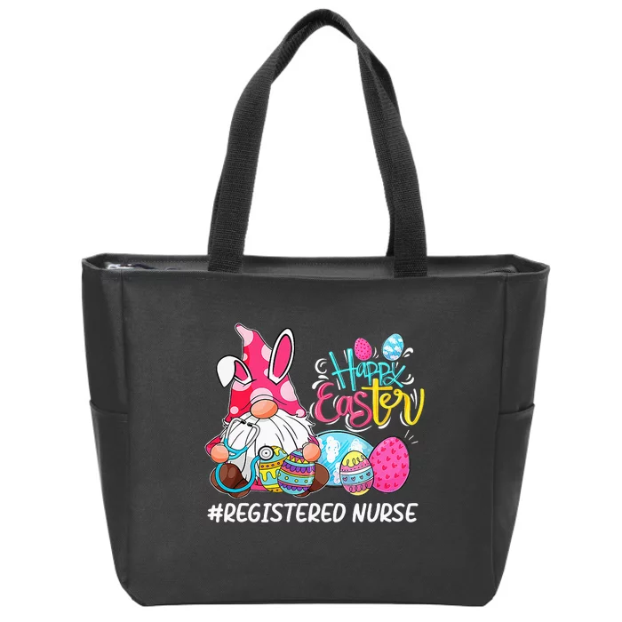 Funny Gnome Bunny Love Registered Nurse Easter Christians Zip Tote Bag