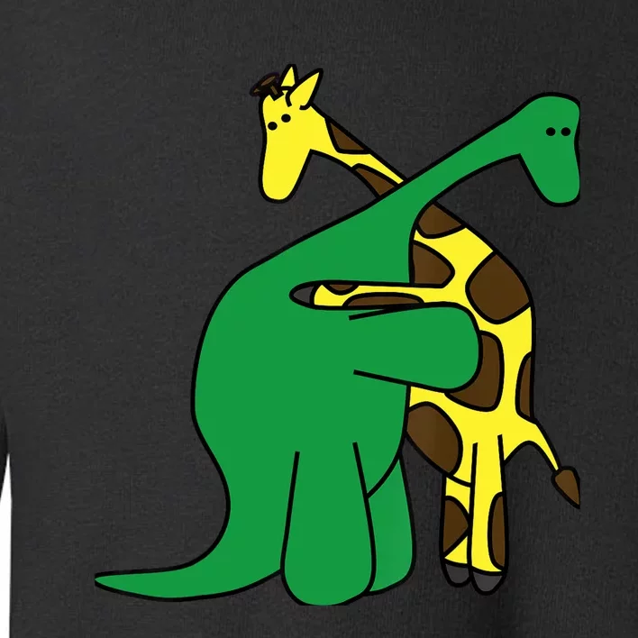 Funny Good Boy Dinosaur Hugging a Giraffe Movie Fan Gift Toddler Sweatshirt