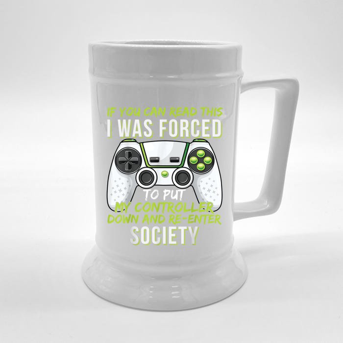 Funny Gaming Boy Girl Men Gamer Video Game Front & Back Beer Stein