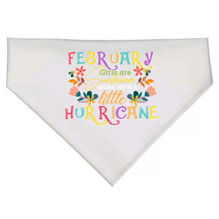 February Girls Birthday Funny Sunshine Mixed Hurricane Gift USA-Made Doggie Bandana