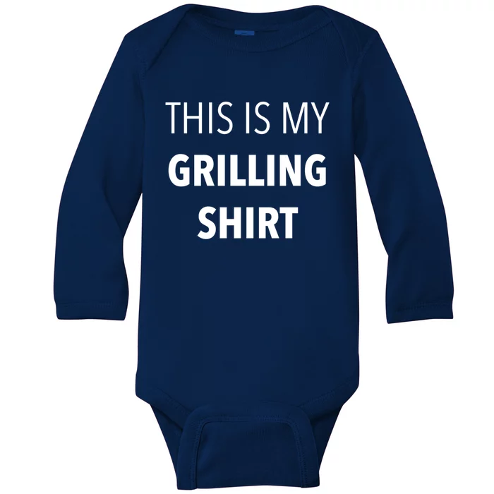 Funny Grilling Bbq Dad Father's Day Gift Sarcastic Gift Baby Long Sleeve Bodysuit