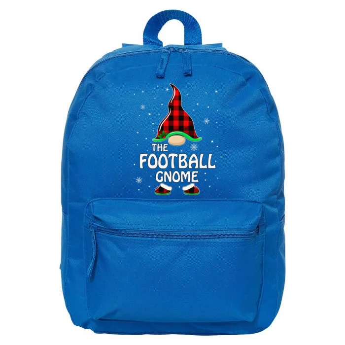 Football Gnome Buffalo Plaid Matching Family Christmas 16 in Basic Backpack