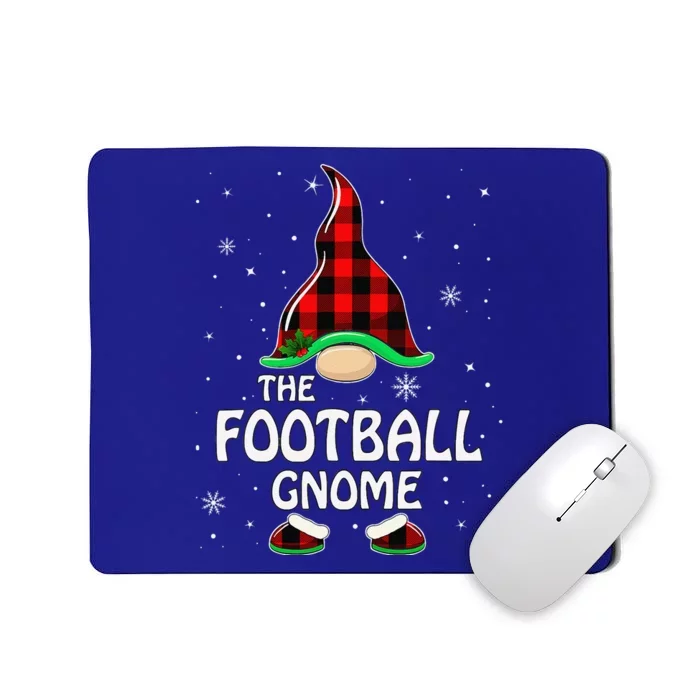 Football Gnome Buffalo Plaid Matching Family Christmas Mousepad