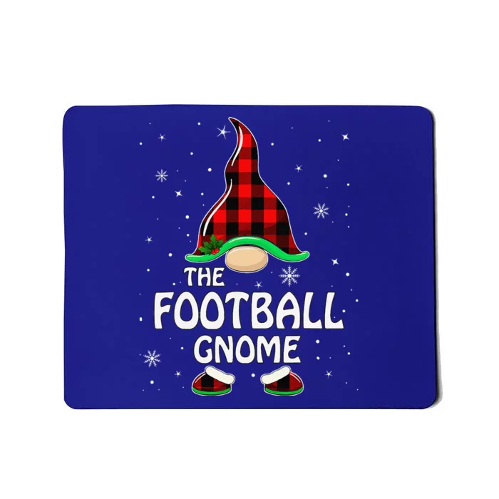 Football Gnome Buffalo Plaid Matching Family Christmas Mousepad