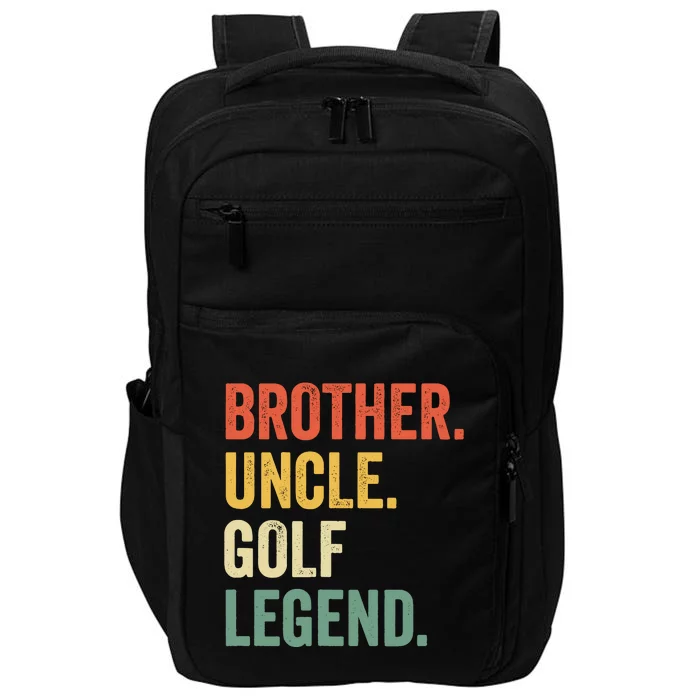 Funny Golfer Brother Uncle Golf Legend Golfing Vintage Impact Tech Backpack