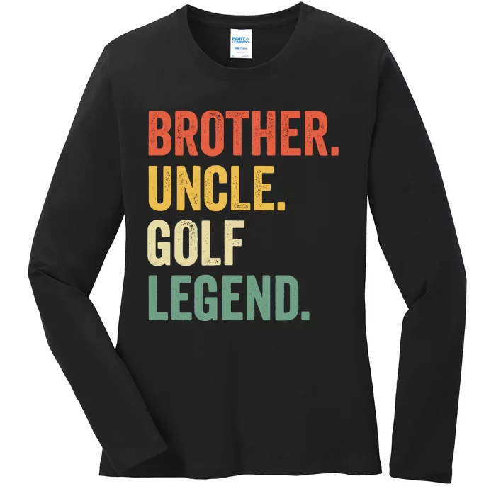 Funny Golfer Brother Uncle Golf Legend Golfing Vintage Ladies Long Sleeve Shirt