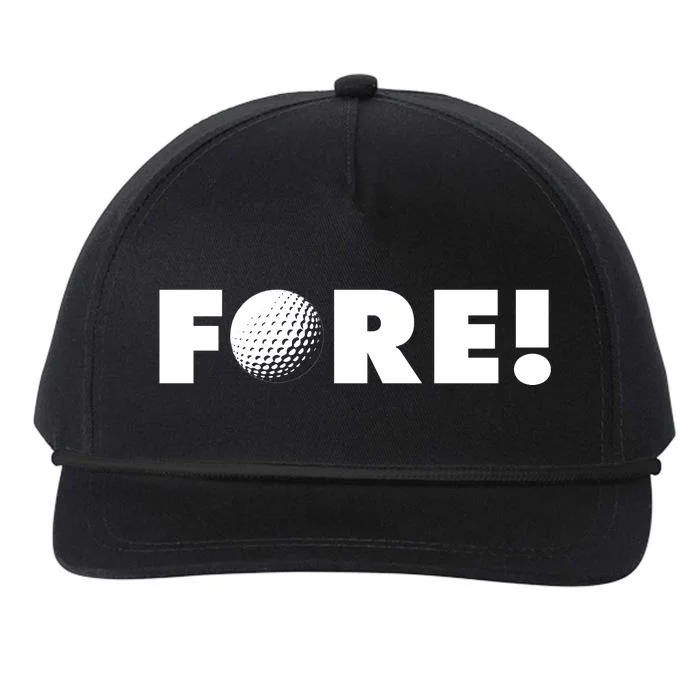 Fore Golf Ball Golf Lover Snapback Five-Panel Rope Hat