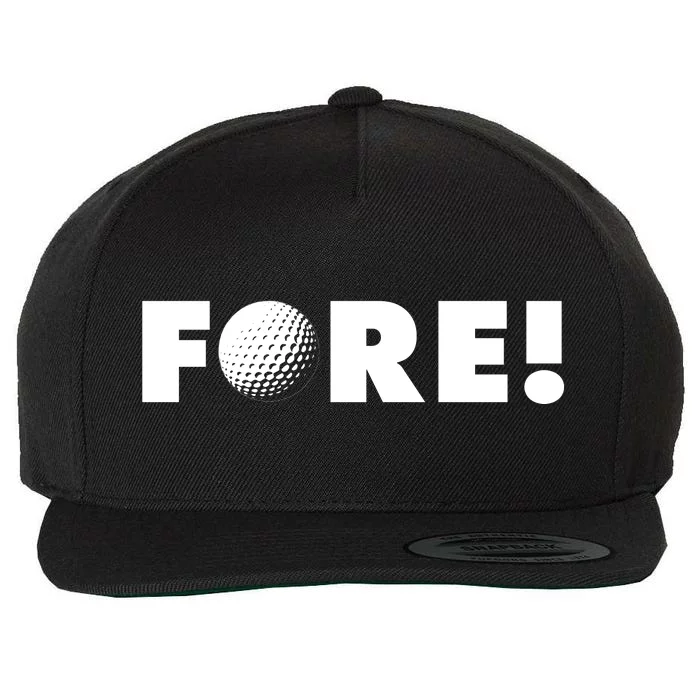 Fore Golf Ball Golf Lover Wool Snapback Cap