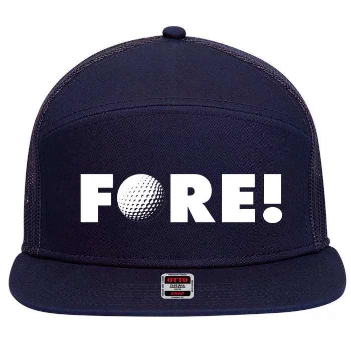 Fore Golf Ball Golf Lover 7 Panel Mesh Trucker Snapback Hat