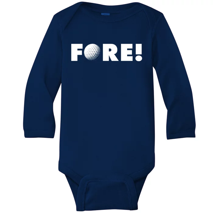 Fore Golf Ball Golf Lover Baby Long Sleeve Bodysuit