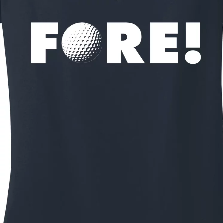 Fore Golf Ball Golf Lover Women's V-Neck T-Shirt