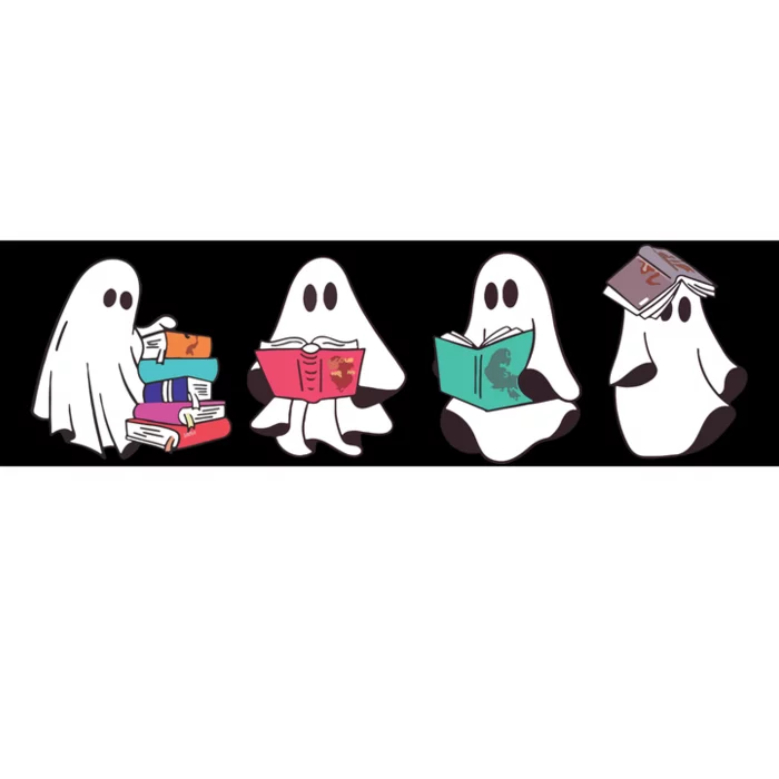 Funny Ghost Book Reading Halloween Books Lover Teacher Bumper Sticker