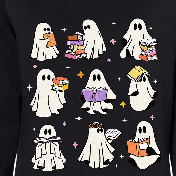 Funny Ghost Book Reading Halloween Books Lover Gift Womens California Wash Sweatshirt