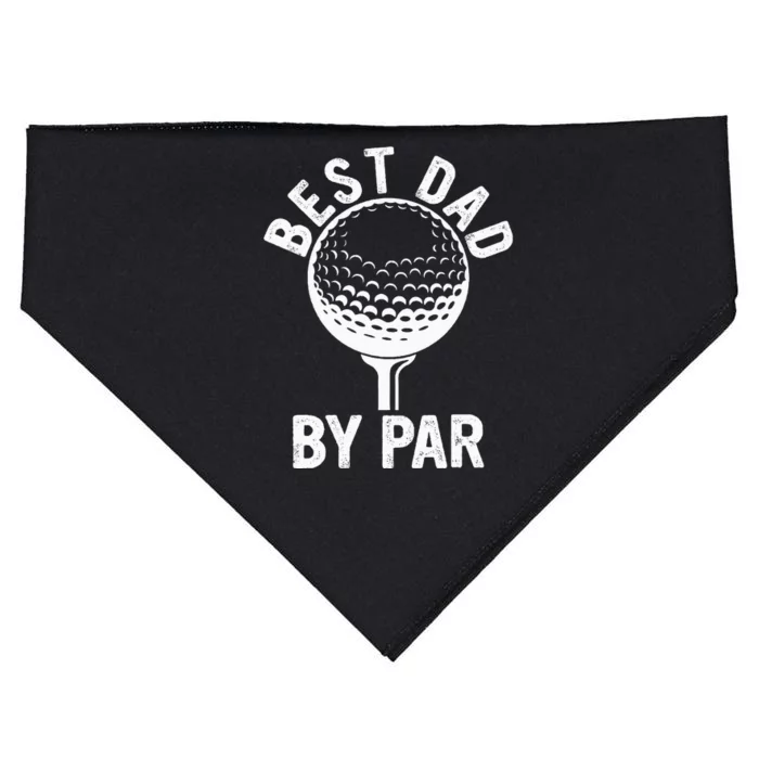 Funny Golfing Best Dad By Par Golf For Dads USA-Made Doggie Bandana