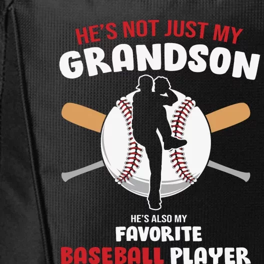 Funny Grandson Baseball Player Grandson Gift From Grandpa Funny Baseball City Backpack