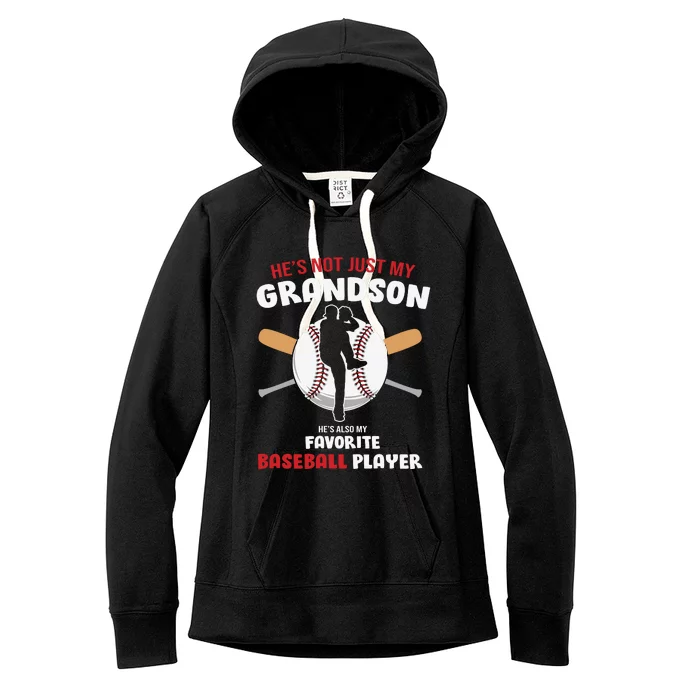 Funny Grandson Baseball Player Grandson Gift From Grandpa Funny Baseball Women's Fleece Hoodie