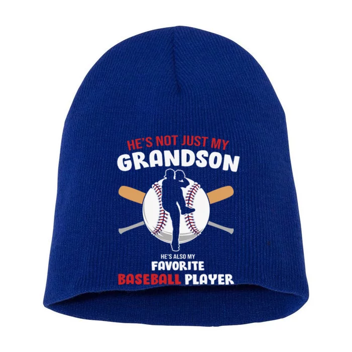 Funny Grandson Baseball Player Grandson Gift From Grandpa Funny Baseball Short Acrylic Beanie