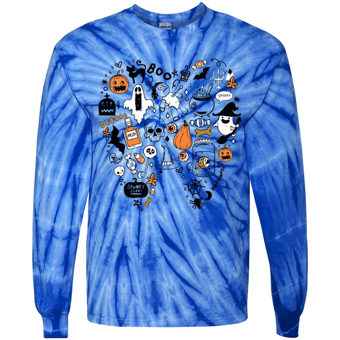 Funny Ghosts Boo Pumpkin Teeth Dental Hygiene Halloween Days Gift Tie-Dye Long Sleeve Shirt