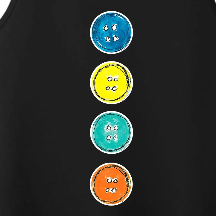 Four Groovy Buttons Blue Cat Funny Halloween Costume Kids Performance Tank