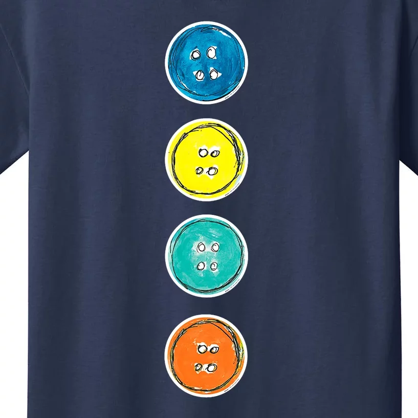 Four Groovy Buttons Blue Cat Funny Halloween Costume Kids Kids T-Shirt