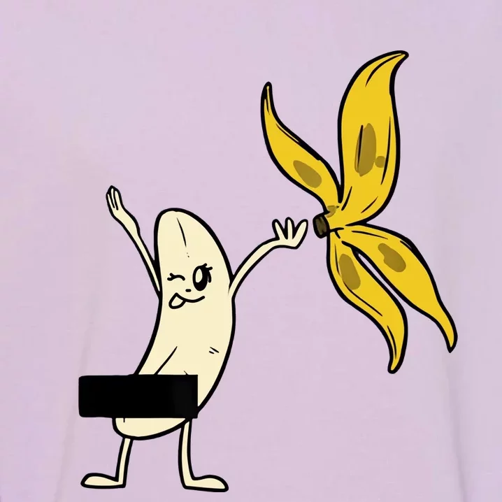 Funny Gift Banana Striptease Censored Naked Garment-Dyed Sweatshirt