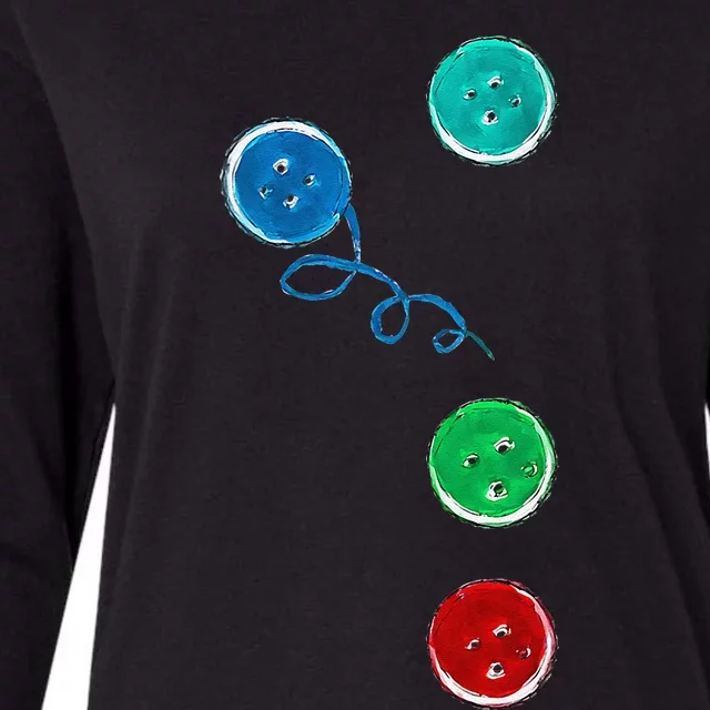 Four Groovy Buttons Blue Cat Funny Halloween Womens Cotton Relaxed Long Sleeve T-Shirt