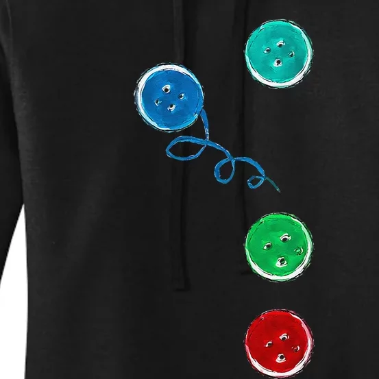 Four Groovy Buttons Blue Cat Funny Halloween Women's Pullover Hoodie