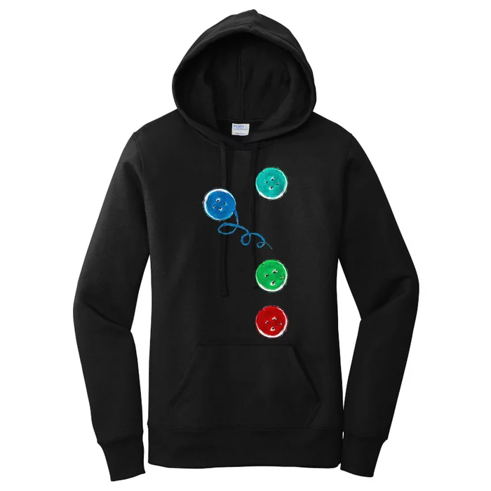 Four Groovy Buttons Blue Cat Funny Halloween Women's Pullover Hoodie